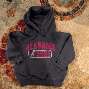 Alabama Kids Hoodie - Charcoal Gray With Red